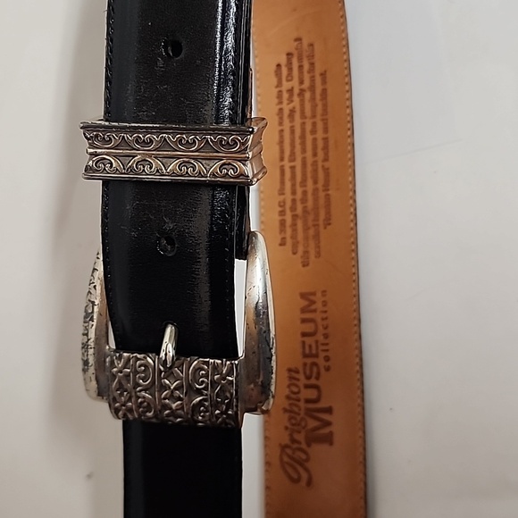 Brighton Other - Brighton Museum Collection Black & Silver Unisex Sz L Leather Belt